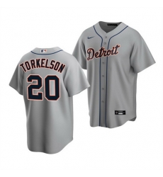 Men Detroit Tigers 20 Spencer Torkelson Grey Cool Base Stitched jersey Men Detroit Tigers 20 Spencer Torkelson Grey Cool Base Stitched jersey