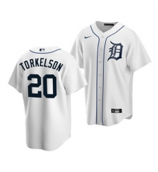 Men Detroit Tigers 20 Spencer Torkelson White Cool Base Stitched jersey Men Detroit Tigers 20 Spencer Torkelson White Cool Base Stitched jersey