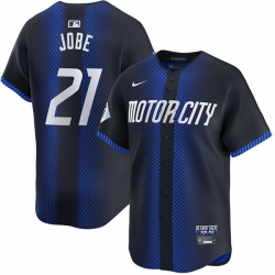 Men Detroit Tigers 21 Jackson Jobe Navy City Connect Cool Base Stitched Baseball Jersey