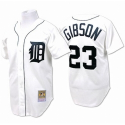 Men Detroit Tigers 23 Kirk Gibson White Throwback Stitched Baseball Jersey