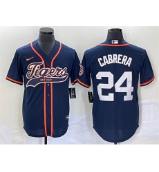 Men Detroit Tigers 24 Miguel Cabrera Navy Cool Base Stitched Baseball Jersey Men Detroit Tigers 24 Miguel Cabrera Navy Cool Base Stitched Baseball Jersey