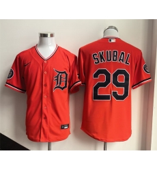 Men Detroit Tigers  29 Tarik Skubal Orange 2026 Alternate Stitched Baseball Jersey