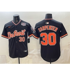 Men Detroit Tigers  30 Kerry Carpenter Black 2026 Alternate USA 250  Patch Vapor Premier Limited Stitched Baseball Jersey