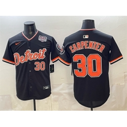 Men Detroit Tigers  30 Kerry Carpenter Black 2026 Alternate USA 250  Patch Vapor Premier Limited Stitched Baseball Jersey