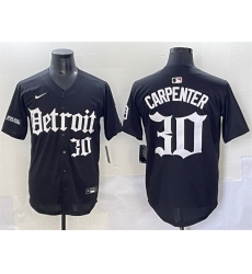 Men Detroit Tigers 30 Kerry Carpenter Black 27Motor Gothic Edition 27 Vapor Premier Limited Stitched Baseball Jersey Men Detroit Tigers 30 Kerry Carpenter Black 27Motor Gothic Edition 27 Vapor Premier Limited Stitched Baseball Jersey