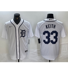 Men Detroit Tigers 33 Colt Keith White 2024 Home Limited Stitched Baseball Jersey