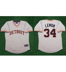 Men Detroit Tigers 34 Chet Lemon Grey Road Throwback Stitched Baseball Jersey Men Detroit Tigers 34 Chet Lemon Grey Road Throwback Stitched Baseball Jersey