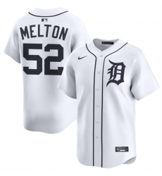 Men Detroit Tigers 52 Troy Melton White 2024 Home Limited Stitched Baseball Jersey