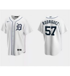 Men Detroit Tigers 57 Eduardo Rodriguez White Cool Base Stitched Jersey Men Detroit Tigers 57 Eduardo Rodriguez White Cool Base Stitched Jersey