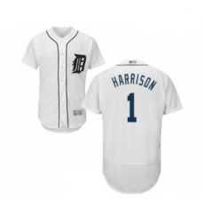 Mens Detroit Tigers 1 Josh Harrison White Home Flex Base Authentic Collection Baseball Jersey Mens Detroit Tigers 1 Josh Harrison White Home Flex Base Authentic Collection Baseball Jersey