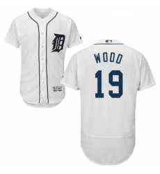 Mens Majestic Detroit Tigers 19 Travis Wood White Home Flex Base Authentic Collection MLB Jersey Mens Majestic Detroit Tigers 19 Travis Wood White Home Flex Base Authentic Collection MLB Jersey