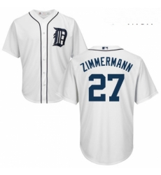 Mens Majestic Detroit Tigers 27 Jordan Zimmermann Replica White Home Cool Base MLB Jersey