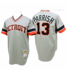 Mens Mitchell and Ness Detroit Tigers 13 Lance Parrish Authentic Grey Throwback MLB Jersey Mens Mitchell and Ness Detroit Tigers 13 Lance Parrish Authentic Grey Throwback MLB Jersey