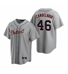 Mens Nike Detroit Tigers 46 Jeimer Candelario Gray Road Stitched Baseball Jersey Mens Nike Detroit Tigers 46 Jeimer Candelario Gray Road Stitched Baseball Jersey