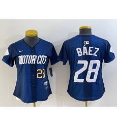 Women Detroit Tigers 28 Javier Baez 2024 Navy City Connect Cool Base Limited Stitched Baseball Jersey 1 Women Detroit Tigers 28 Javier Baez 2024 Navy City Connect Cool Base Limited Stitched Baseball Jersey 1