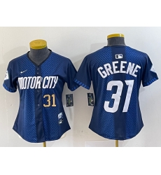 Women Detroit Tigers 31 Riley Greene 2024 Navy City Connect Cool Base Limited Stitched jerseys Women Detroit Tigers 31 Riley Greene 2024 Navy City Connect Cool Base Limited Stitched jerseys