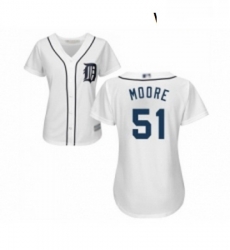 Womens Detroit Tigers 51 Matt Moore Replica White Home Cool Base Baseball Jersey Womens Detroit Tigers 51 Matt Moore Replica White Home Cool Base Baseball Jersey