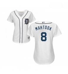 Womens Detroit Tigers 8 Mikie Mahtook Replica White Home Cool Base Baseball Jersey Womens Detroit Tigers 8 Mikie Mahtook Replica White Home Cool Base Baseball Jersey