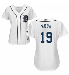 Womens Majestic Detroit Tigers 19 Travis Wood Replica White Home Cool Base MLB Jersey Womens Majestic Detroit Tigers 19 Travis Wood Replica White Home Cool Base MLB Jersey