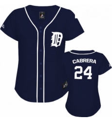 Womens Majestic Detroit Tigers 24 Miguel Cabrera Replica Navy Blue MLB Jersey Womens Majestic Detroit Tigers 24 Miguel Cabrera Replica Navy Blue MLB Jersey