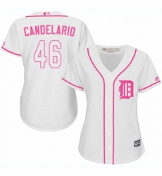 Womens Majestic Detroit Tigers 46 Jeimer Candelario Authentic White Fashion Cool Base MLB Jersey Womens Majestic Detroit Tigers 46 Jeimer Candelario Authentic White Fashion Cool Base MLB Jersey