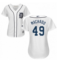 Womens Majestic Detroit Tigers 49 Dixon Machado Authentic White Home Cool Base MLB Jersey Womens Majestic Detroit Tigers 49 Dixon Machado Authentic White Home Cool Base MLB Jersey