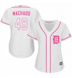 Womens Majestic Detroit Tigers 49 Dixon Machado Replica White Fashion Cool Base MLB Jersey Womens Majestic Detroit Tigers 49 Dixon Machado Replica White Fashion Cool Base MLB Jersey