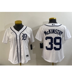 Youth Detroit Tigers 39 Zach McKinstry White Cool Base Stitched Baseball Jersey