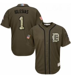 Youth Majestic Detroit Tigers 1 Jose Iglesias Replica Green Salute to Service MLB Jersey Youth Majestic Detroit Tigers 1 Jose Iglesias Replica Green Salute to Service MLB Jersey