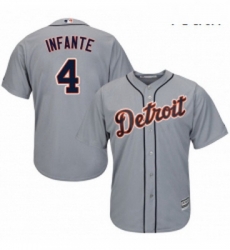 Youth Majestic Detroit Tigers 4 Omar Infante Replica Grey Road Cool Base MLB Jersey Youth Majestic Detroit Tigers 4 Omar Infante Replica Grey Road Cool Base MLB Jersey