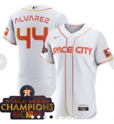 2023 Men Astros Space City 44 Yordan Alvarez White Champions Flexbase Jersey 2023 Men Astros Space City 44 Yordan Alvarez White Champions Flexbase Jersey