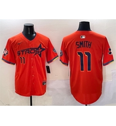 Men Houston Astros 11 Cam Smith Orange 2025 City Connect With Texas Patch Limited Stitched Baseball Jersey Men Houston Astros 11 Cam Smith Orange 2025 City Connect With Texas Patch Limited Stitched Baseball Jersey
