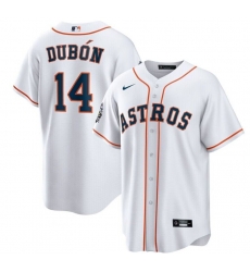 Men Houston Astros 14 Mauricio Dub F3n White 2022 World Series Patch Cool Base Stitched Baseball Jersey Men Houston Astros 14 Mauricio Dub F3n White 2022 World Series Patch Cool Base Stitched Baseball Jersey