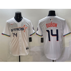 Men Houston Astros 14 Mauricio Dub F3n White 2025 City Connect Limited Stitched Baseball Jersey