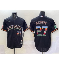 Men Houston Astros 27 Jose Altuve Black Mexico With World Serise Champions Patch Cool Base Stitched Baseball Jersey