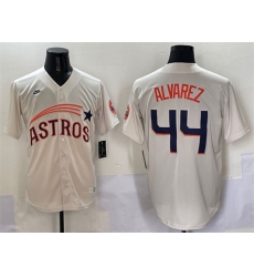Men Houston Astros 44 Yordan Alvarez Cream Throwback Cooperstown Collection Limited Stitched Baseball Jersey