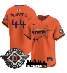 Men Houston Astros 44 Yordan Alvarez Orange 2025 City Connect Limited Stitched Baseball Jersey