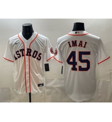 Men Houston Astros 45 Tatsuya Imai White Cool Base Stitched Jersey