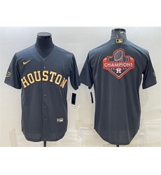 Men Houston Astros All Star Charcoal 2022 World Series Champions Team Big Logo Cool Base Stitched Jersey Men Houston Astros All Star Charcoal 2022 World Series Champions Team Big Logo Cool Base Stitched Jersey