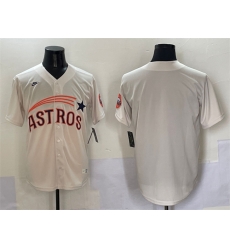 Men Houston Astros Blank Cream Throwback Cooperstown Collection Limited Stitched Baseball Jersey