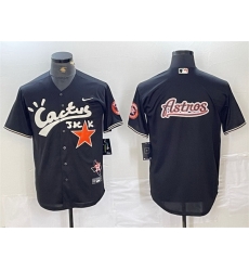 Men Houston Astros Team Big Logo Black Cactus Jack Vapor Premier Limited Stitched Baseball Jersey 3 Men Houston Astros Team Big Logo Black Cactus Jack Vapor Premier Limited Stitched Baseball Jersey 3