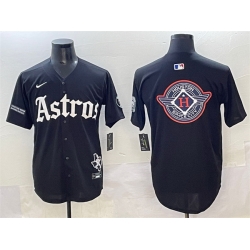 Men Houston Astros Team Big Logo Black Gothic  27Houston Born Barrio Raised 27 Limited Stitched Baseball Jersey 5