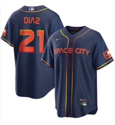 Men Houston Astros Yainer Diaz 21 Navy Blue Flex Base Stitched Limited Jersey Men Houston Astros Yainer Diaz 21 Navy Blue Flex Base Stitched Limited Jersey