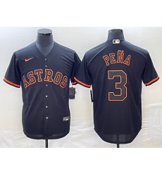 Men's Houston Astros #3 Jeremy Pena Lights Out Black Fashion Stitched MLB Cool Base Nike Jersey Men's Houston Astros #3 Jeremy Pena Lights Out Black Fashion Stitched MLB Cool Base Nike Jersey