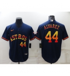 Men's Houston Astros #44 Yordan Alvarez Number Navy Blue Rainbow Stitched MLB Cool Base Nike Jersey Men's Houston Astros #44 Yordan Alvarez Number Navy Blue Rainbow Stitched MLB Cool Base Nike Jersey