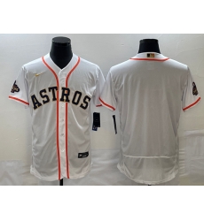 Men's Houston Astros Blank 2023 White Gold World Serise Champions Patch Flex Base Stitched Jersey Men's Houston Astros Blank 2023 White Gold World Serise Champions Patch Flex Base Stitched Jersey
