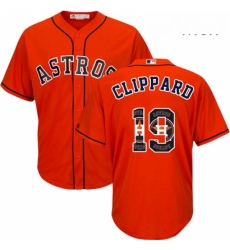 Mens Majestic Houston Astros 19 Tyler Clippard Authentic Orange Team Logo Fashion Cool Base MLB Jersey Mens Majestic Houston Astros 19 Tyler Clippard Authentic Orange Team Logo Fashion Cool Base MLB Jersey
