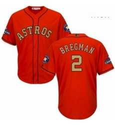 Mens Majestic Houston Astros 2 Alex Bregman Replica Orange Alternate 2018 Gold Program Cool Base MLB Jersey Mens Majestic Houston Astros 2 Alex Bregman Replica Orange Alternate 2018 Gold Program Cool Base MLB Jersey
