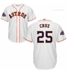 Mens Majestic Houston Astros 25 Jose Cruz Jr Replica White Home 2017 World Series Champions Cool Base MLB Jersey Mens Majestic Houston Astros 25 Jose Cruz Jr Replica White Home 2017 World Series Champions Cool Base MLB Jersey