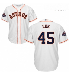Mens Majestic Houston Astros 45 Carlos Lee Replica White Home 2017 World Series Champions Cool Base MLB Jersey Mens Majestic Houston Astros 45 Carlos Lee Replica White Home 2017 World Series Champions Cool Base MLB Jersey
